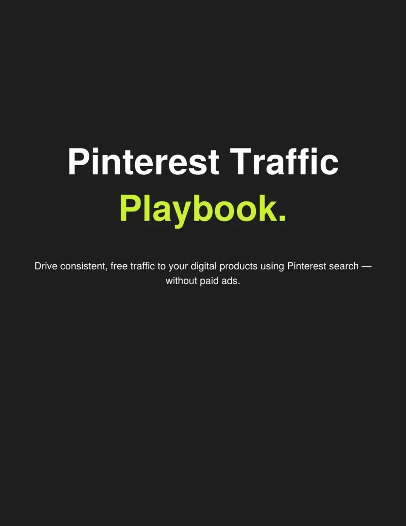 Pinterest Traffic Playbook