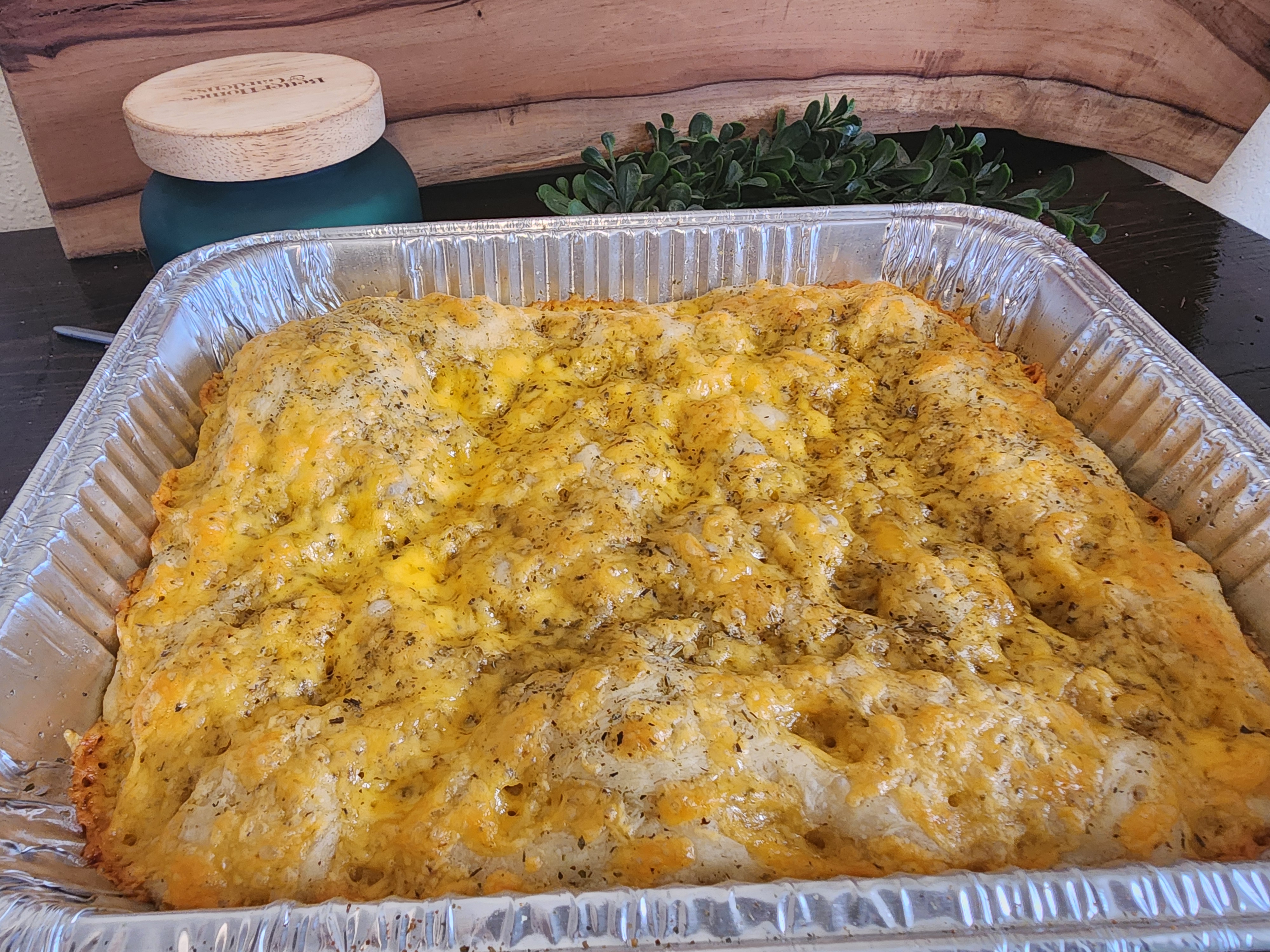 Italian Herb and Cheese Focaccia (8x8 pan)
