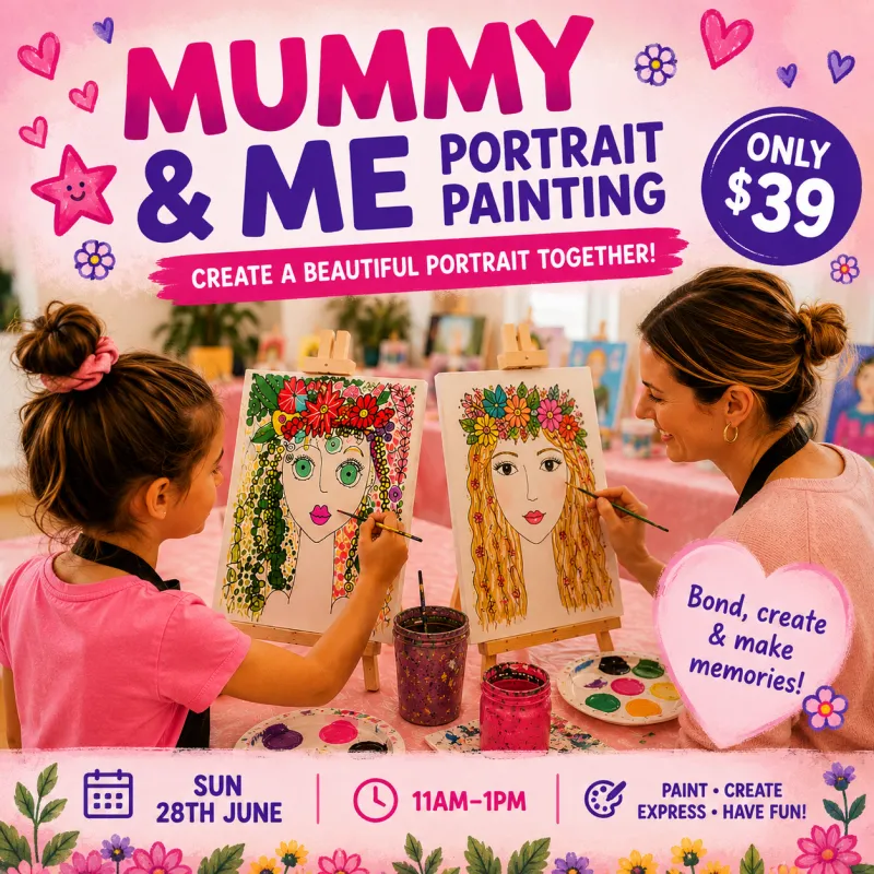 Sun 28th Jun  Mummy & Me Session Portrait Painting