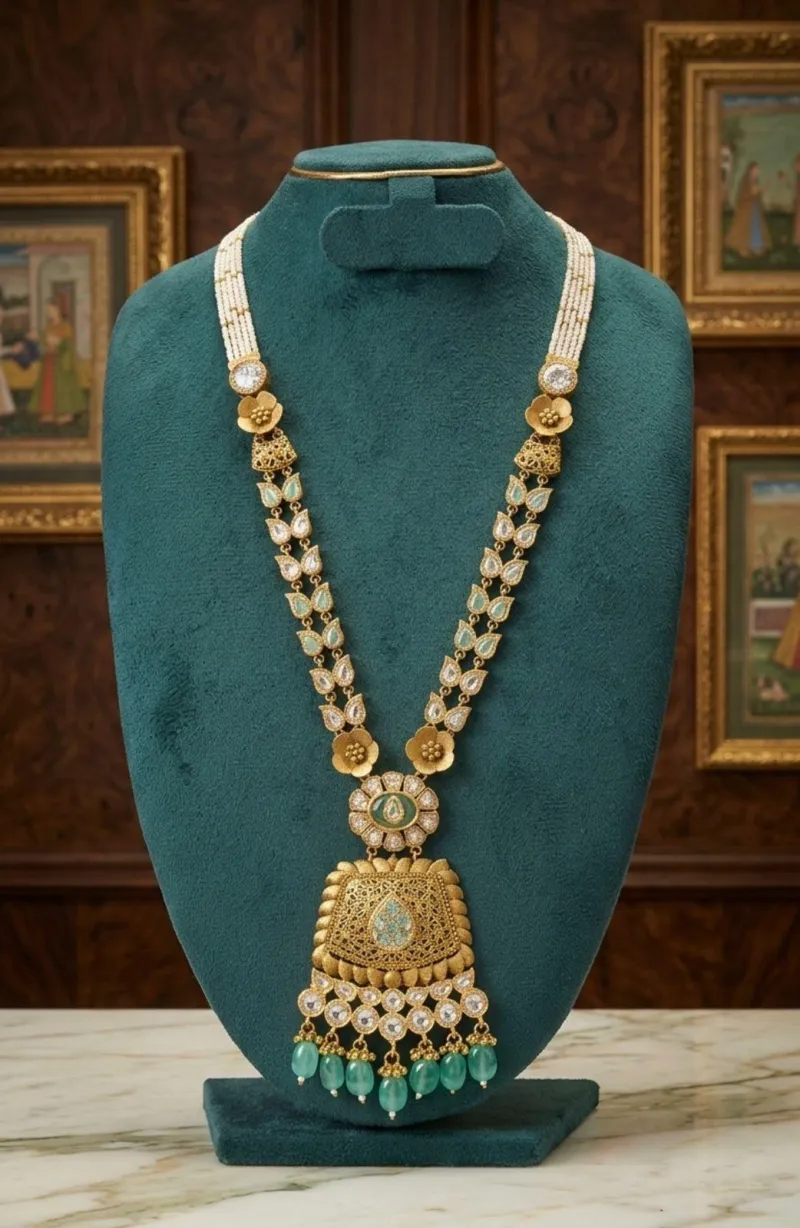 The Noor-e-Kashmir Lariat || Antique || Premium Alloys || High Grade Synthetic Stones ||
