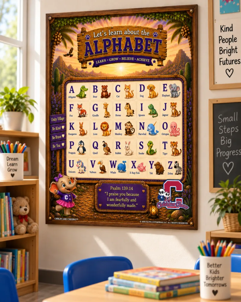 Childcare Cheero Alpabet Learning Poster | Starter, Infants Ages 6 Weeks to 11 Months