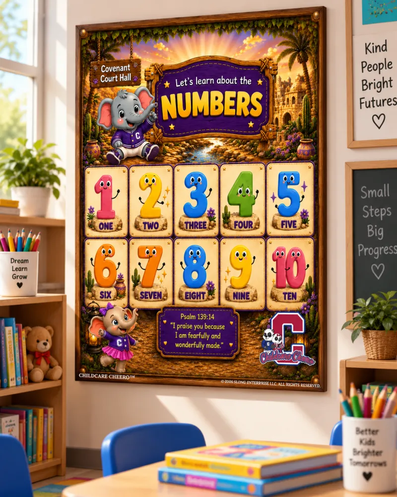 Childcare Cheero Numbers 1–10 Learning Poster | Starter, Infants Ages 6 Weeks to 11 Months