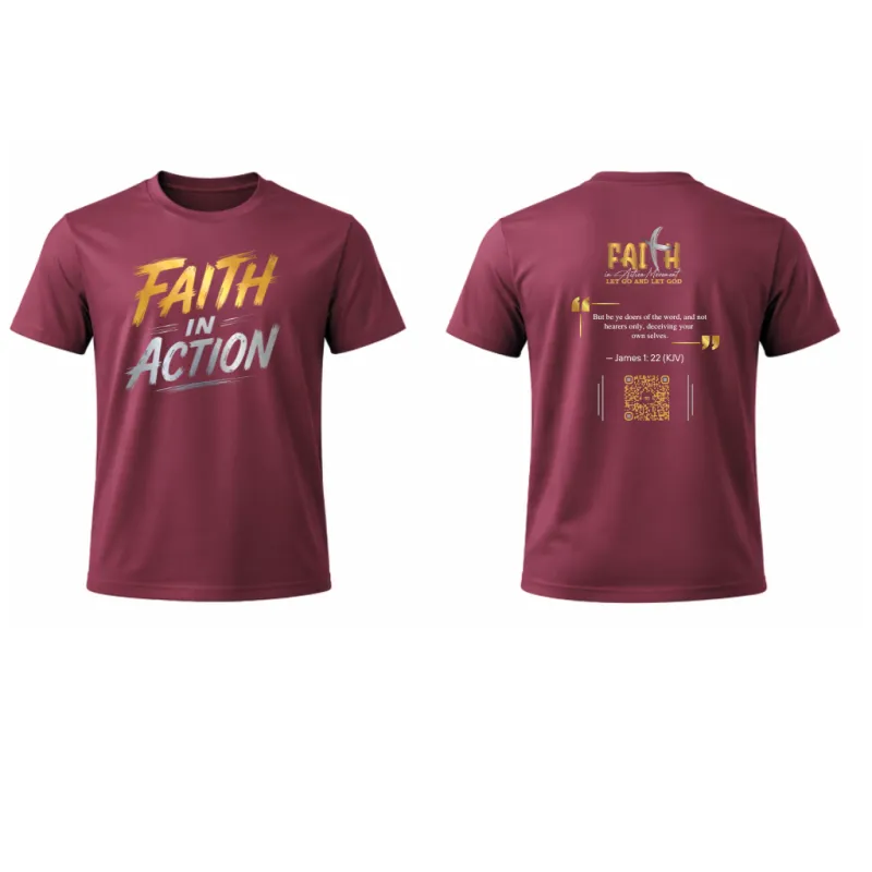 Faith In Action T'shirt - Burgundy