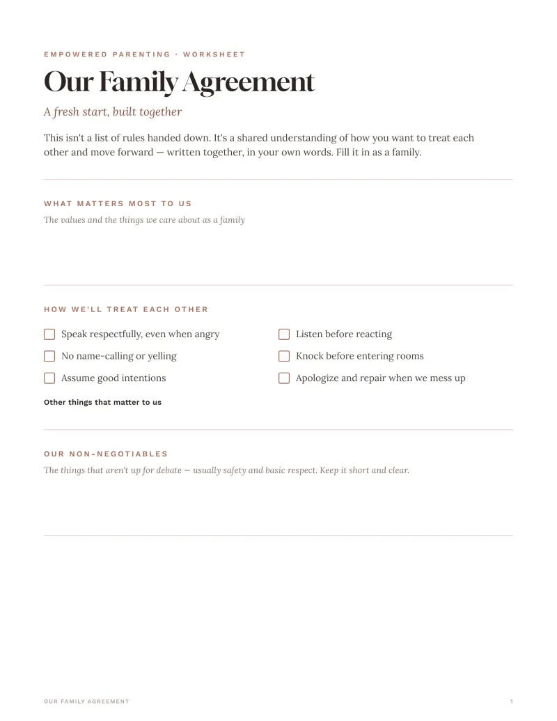 Our Family Agreement
