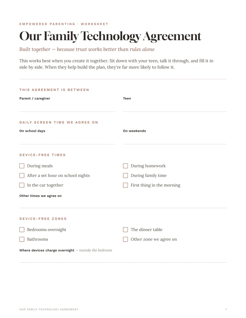 Our Family Technology Agreement