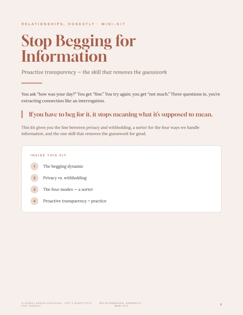 Stop Begging for Information