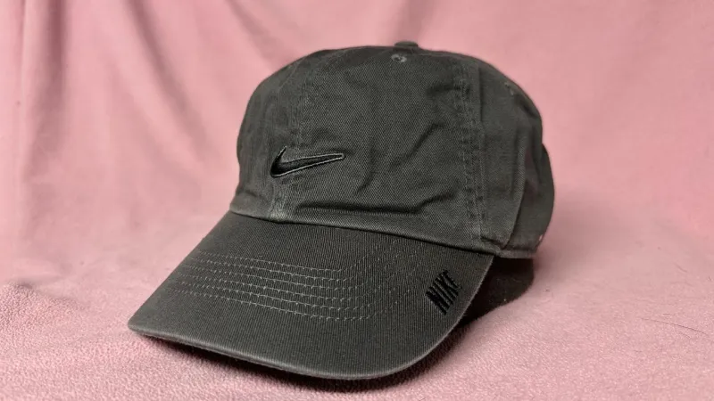 Nike Black Cap with Brim Text