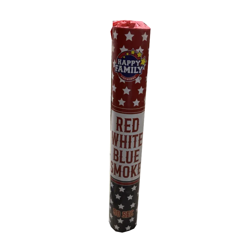Red white and blue smoke