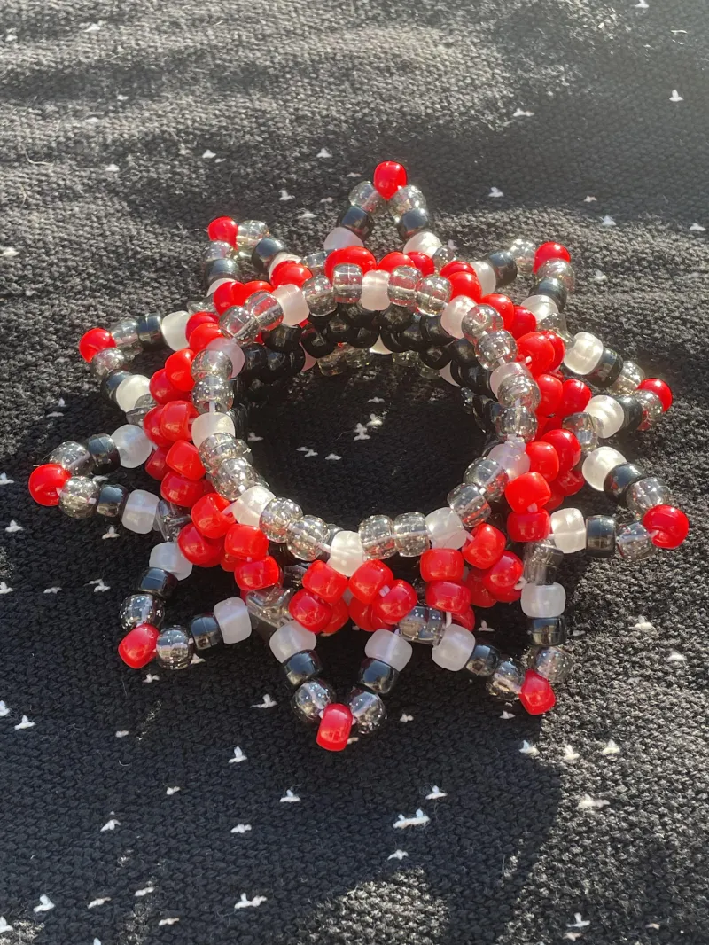Red Glittery Mandala Cuff
