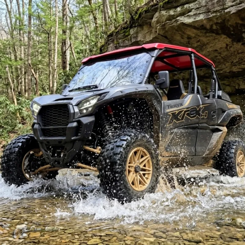 2023 Kawasaki Teryx KRX4 1000 climbing a rock line in the Gorge