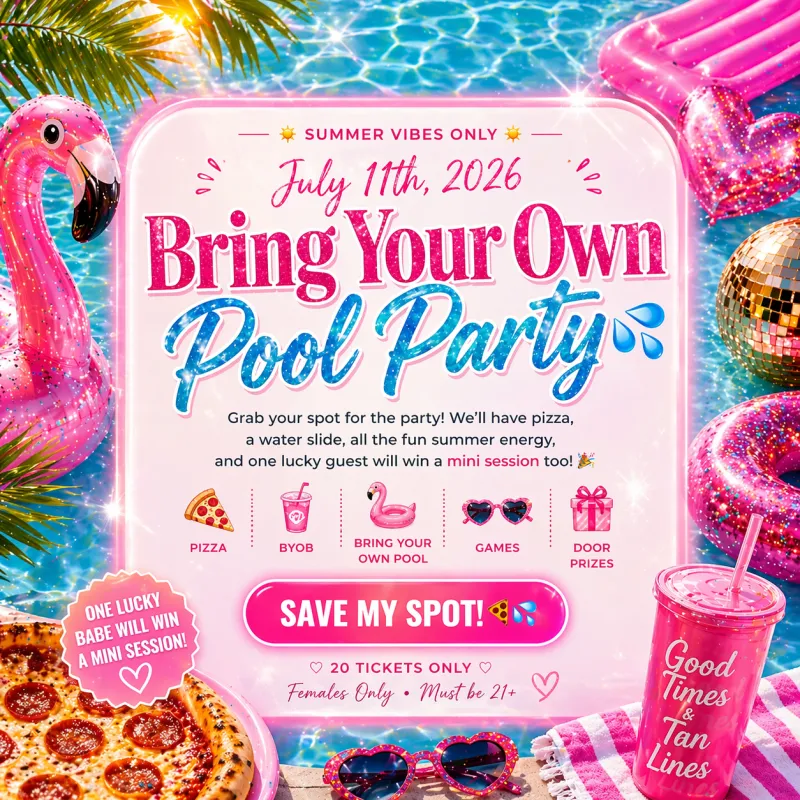 Boudie Babe Pool Party Ticket 💦✨
