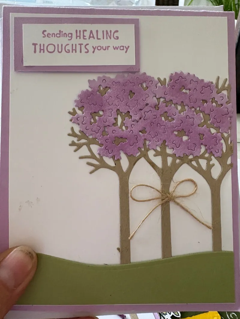 Sympathy Greeting Card Purple Trees