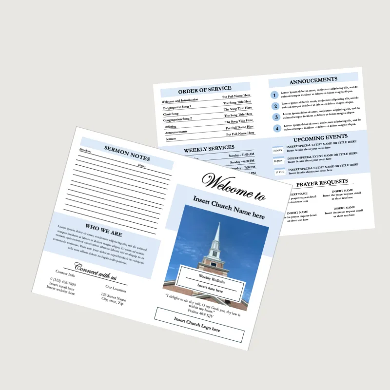 FULLY CUSTOM Church Bulletin Design