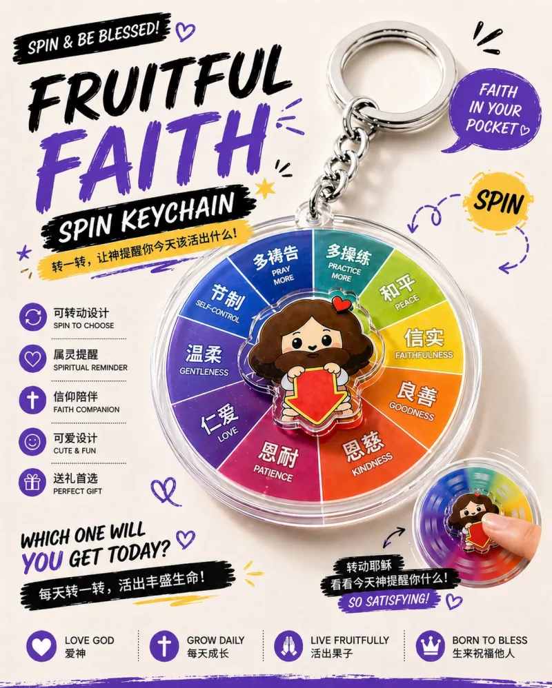 Jesus Spiritual Fruits Keychain