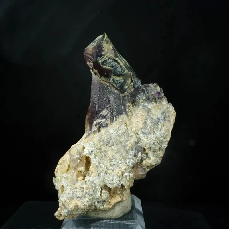 Smoky Amethyst Skeletal Fenster Quartz Scepter - Brandberg, Namibia