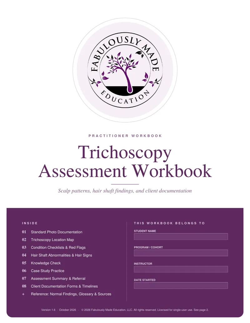 Trichoscopy Assessment Workbook | Professional Scalp Analysis & Documentation