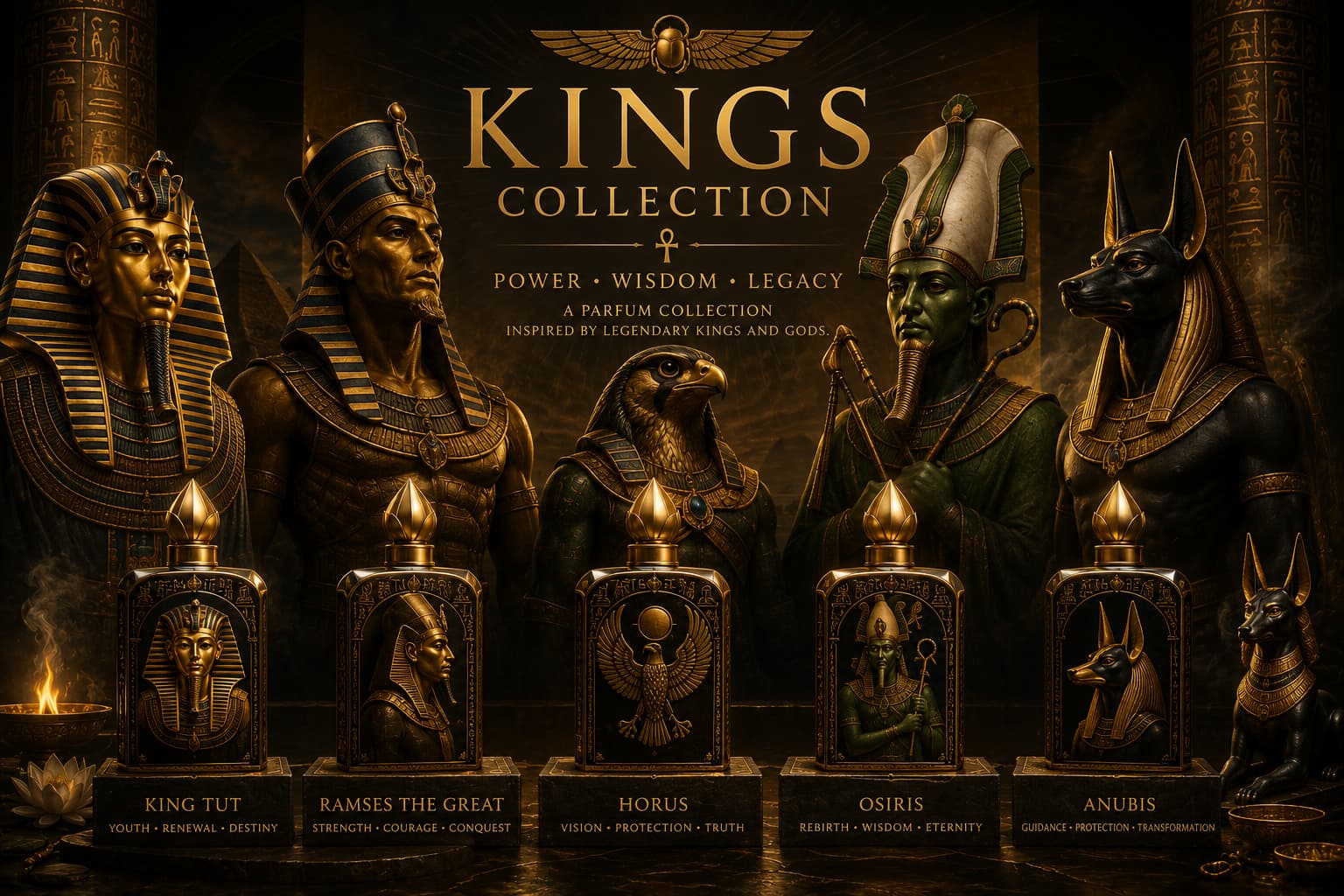Kings Collection Egyptian Perfume Oil Inspired by Kings and Gods and Ancient Egypt