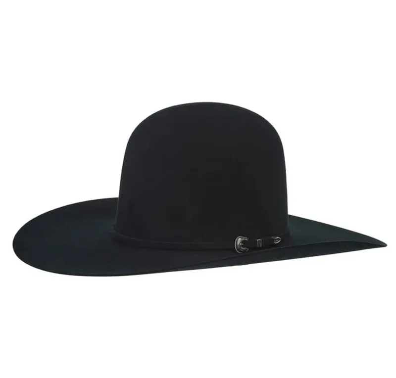 Rodeo King 100X | Open Crown | 4 1/2" Brim | Black    FREE HAT CAN WITH PURCHASE.