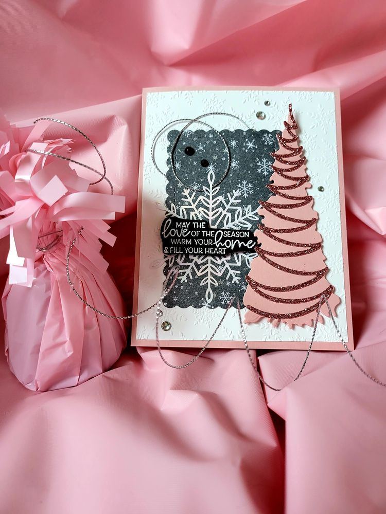 Shimmering Pink Forest Christmas Cards