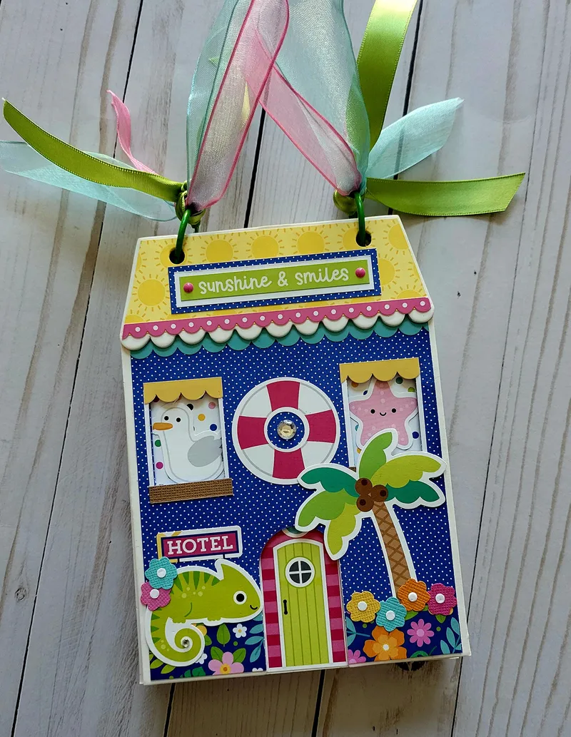 Summer Fun Handmade Chipboard Mini Album 