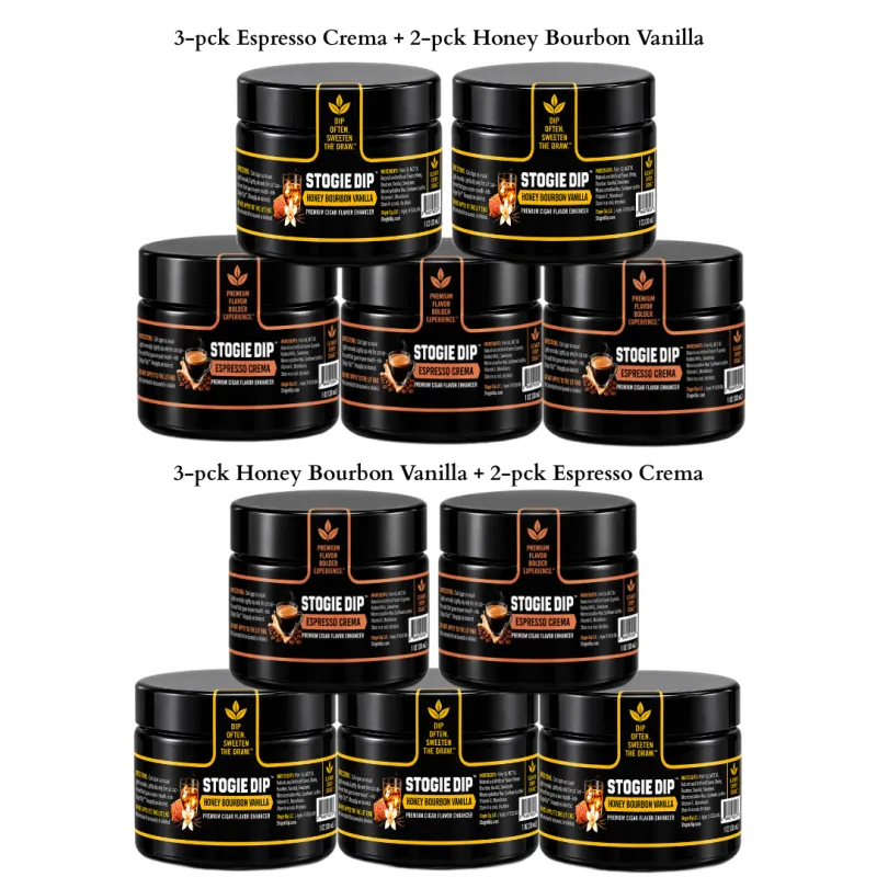 Stogie Dip™ 5-Pack Mix Flavors - Premium Cigar Flavor Enhancer