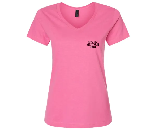 Women's Graphic V-Neck ~ Faulty Meatsuit Pilot