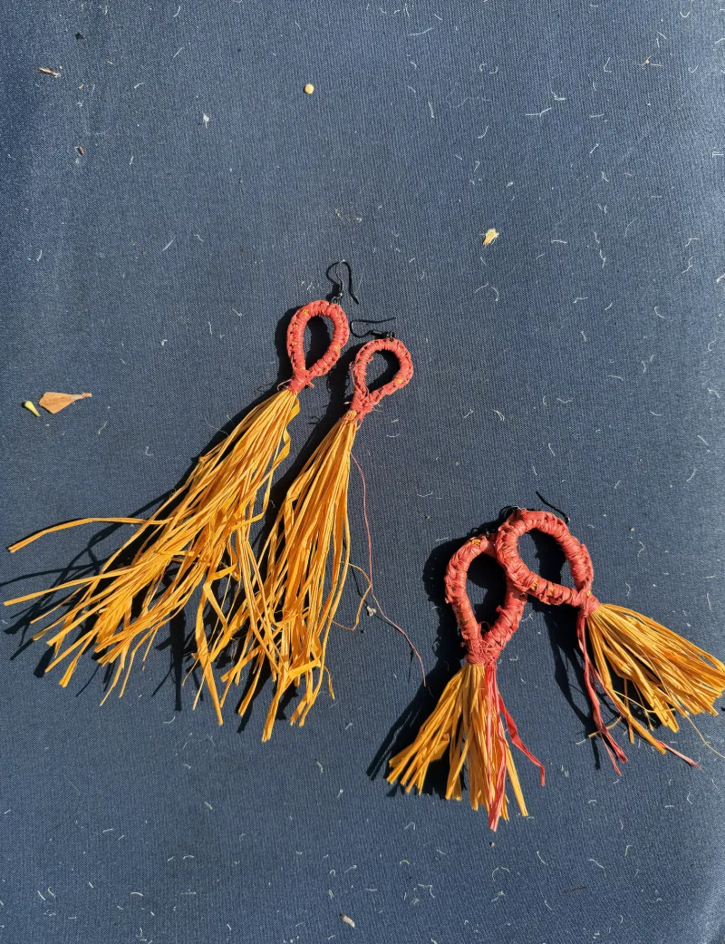 Woven Raffia Earrings
