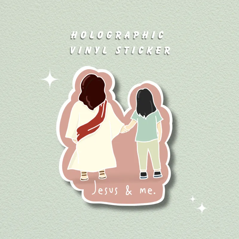 Jesus and Me Holographic Sticker