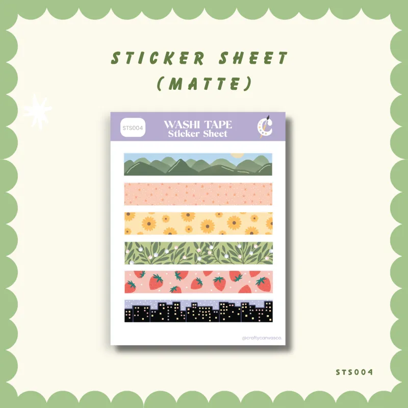 Washi Tape Sticker Sheet