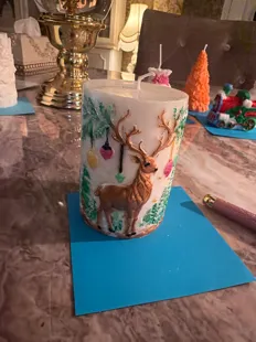 Woodland Reindeer Christmas Candle