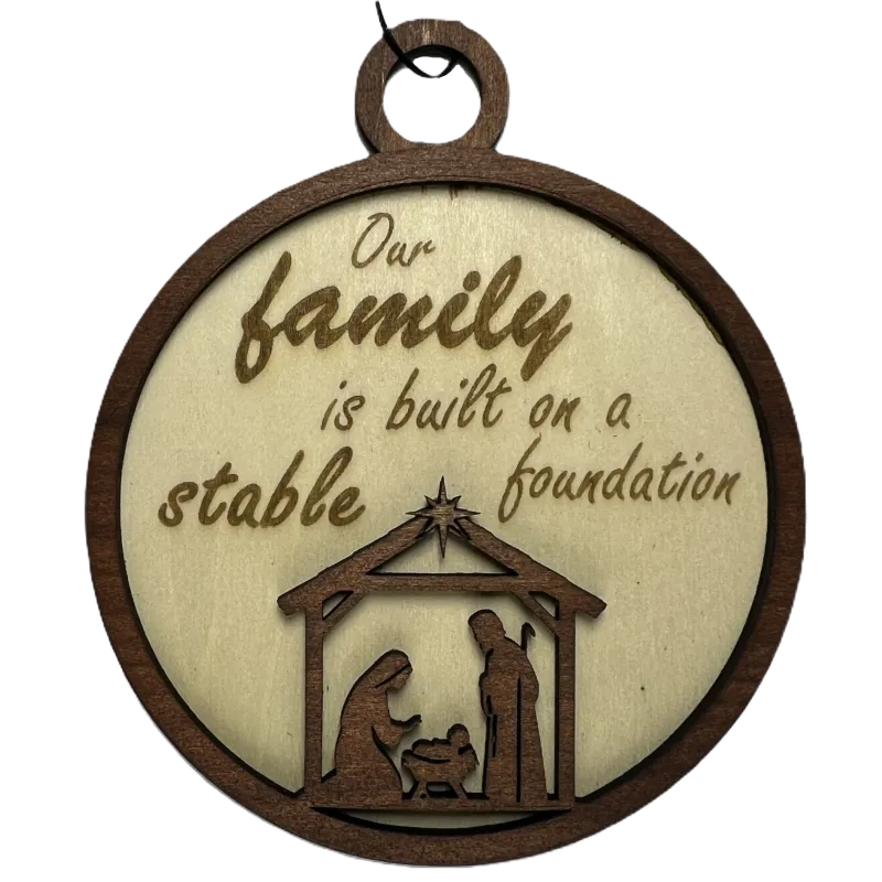 Stable Foundation Nativity Ornament