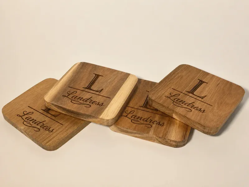Personalized Wooden Coasters - Set of 4