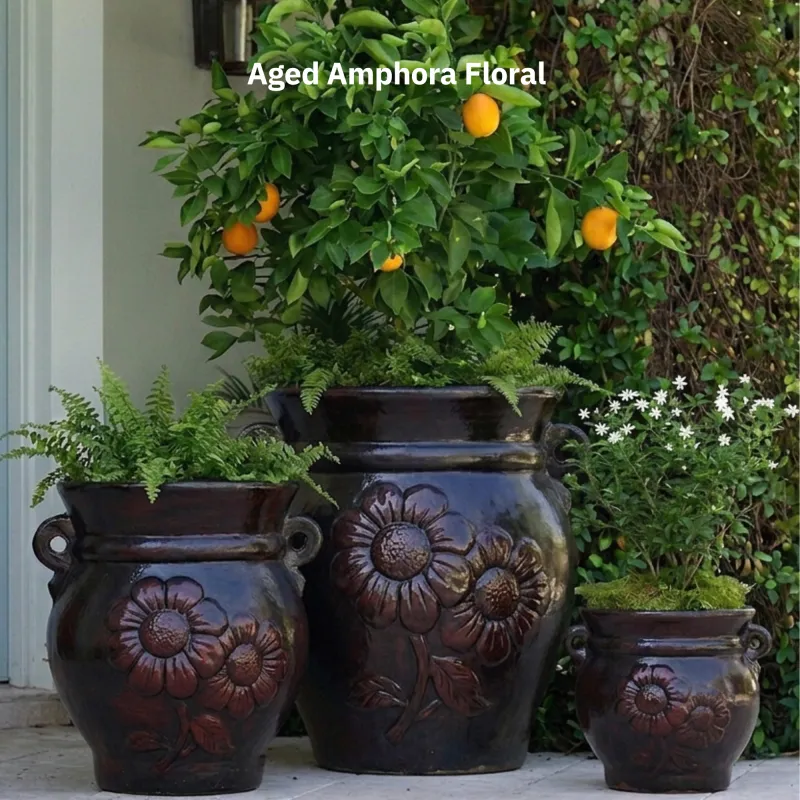 Amphora Large Aged T-10 with Flower 