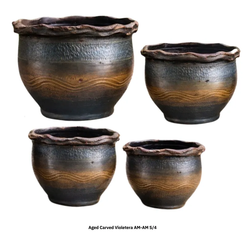 Aged Carved Violetera 