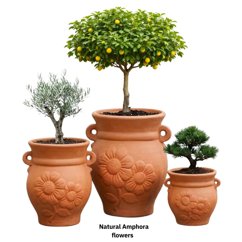  Natural Amphora-- with flowers 
