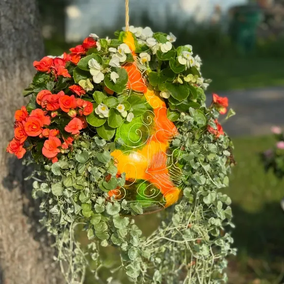 Hanging Clay Nest Planter, Bird Bath or Feeder