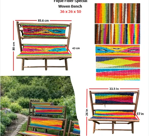 Fique Fiber Special Woven Bench - large
