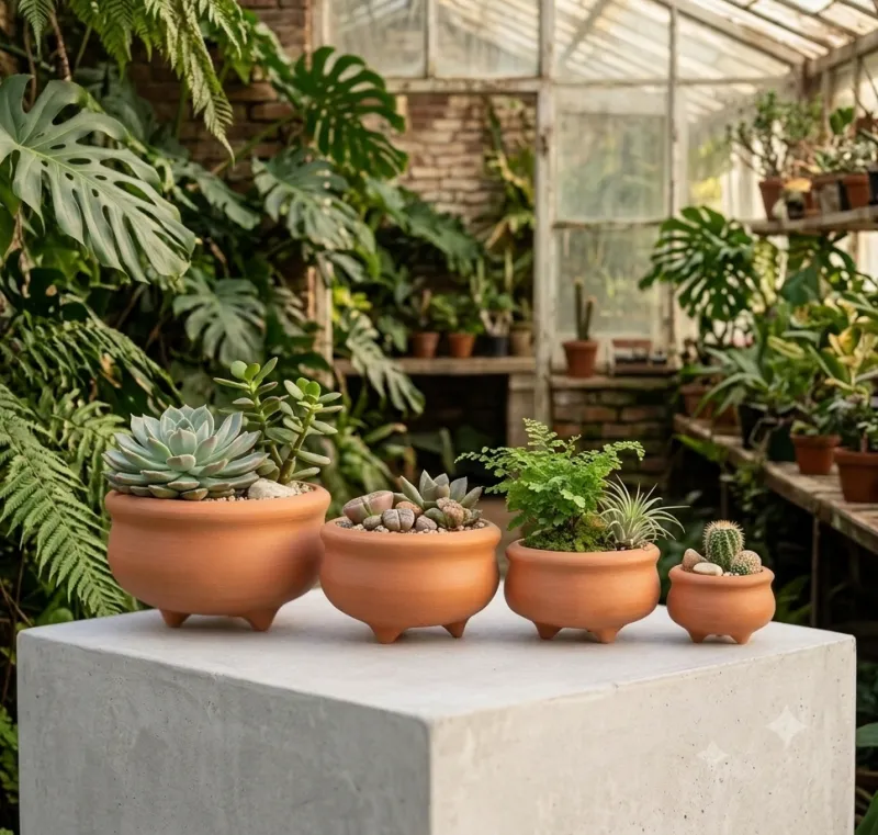 Natural Classic Three-Legged Pot  - S/4