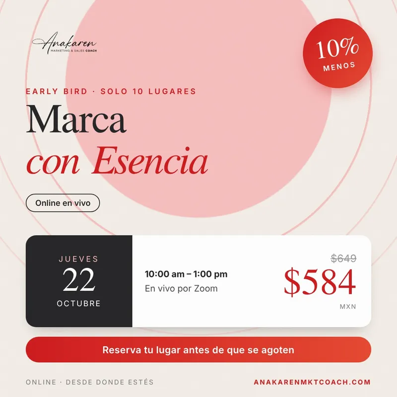 Early Bird - Marca con Esencia - Online - Jueves 22 de octubre