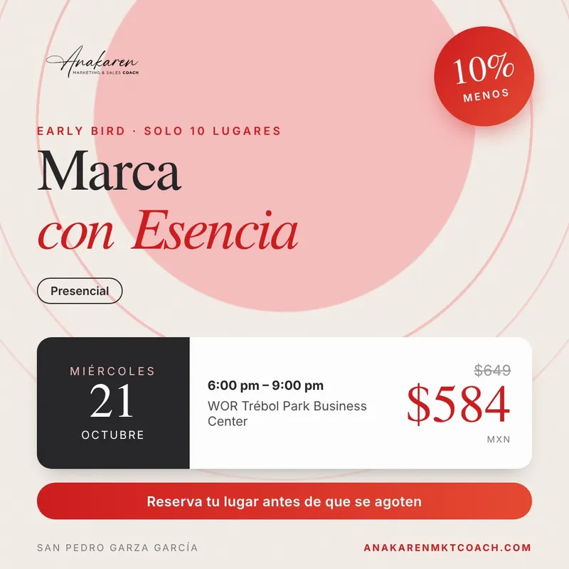 Early Bird - Marca con Esencia - Presencial - Miercoles 21 de octubre