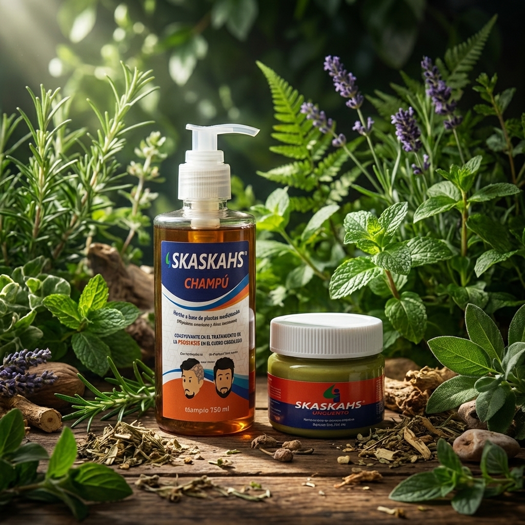 Kit Herbolario: Ungüento (250 g) + Champú (150 ml) herbolarios para psoriasis. Ahorro de $1,000 MXN. Libre de cortisona. Patent