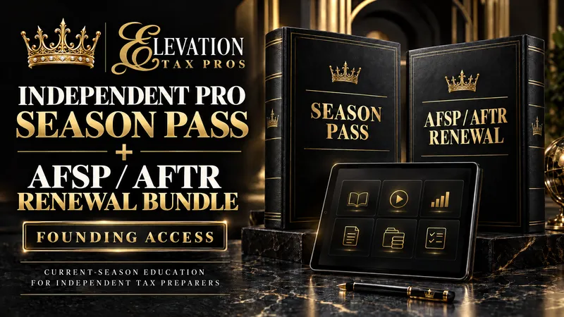 Elevation Tax Academy Continuing Education & Update Room + AFSP/AFTR Study & Review Path