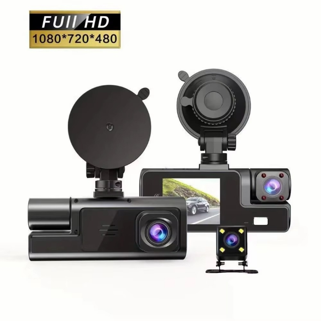 Dashcam frontal, interno, y trasero