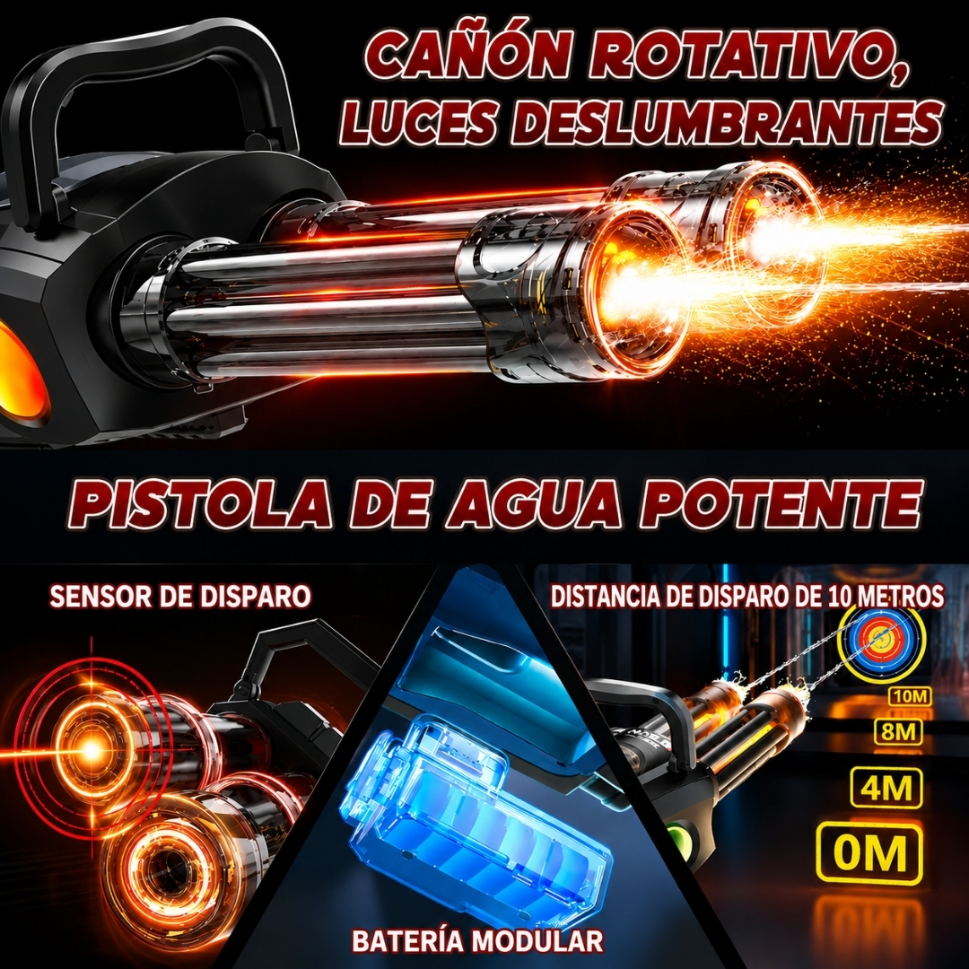 Pistola de agua estilo Gatling Mini Gun