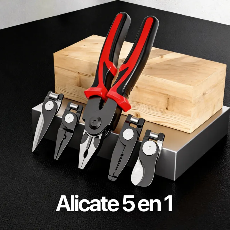 Alicate 5 en 1, peladora, crimpadora, corta ramas, cables y lata, fácil de usar, aleación metálica, fuerte y seguro