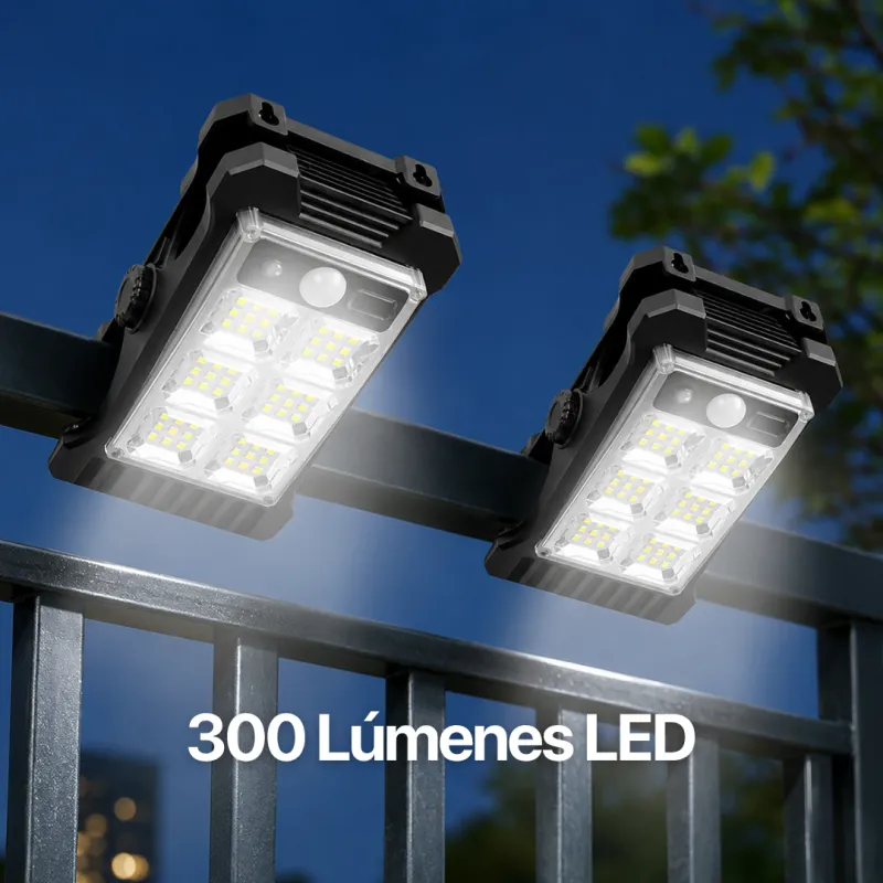 Luz led clip con carga por panel solar Pack de 3 Unidades