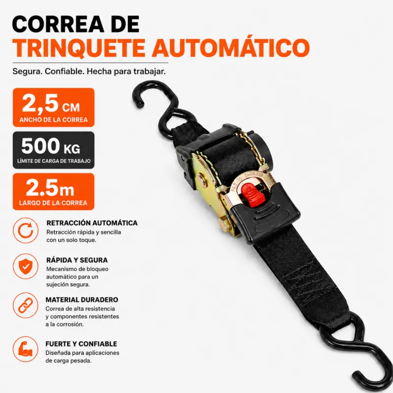Linga tensionadora retráctil automatica