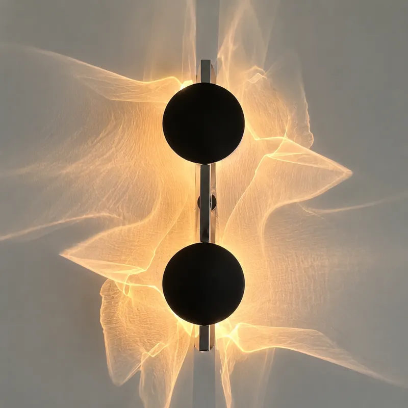 Lámpara decorativa de pared con efecto de ola metálica