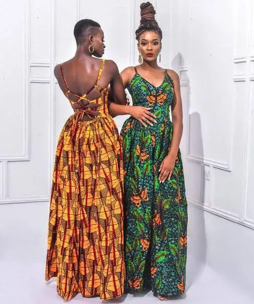 Open Back Strapped Dress – African Print