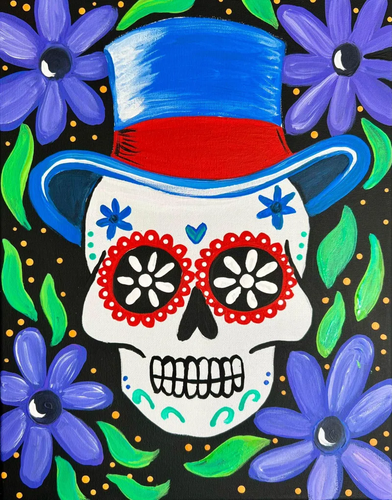 Catrina Sugar Skull - Top Hat